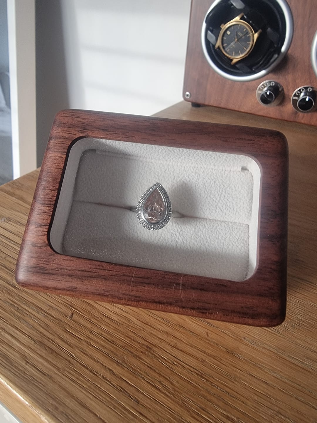 Customer photo review of Lumina Natural Solid Wood Ring Box