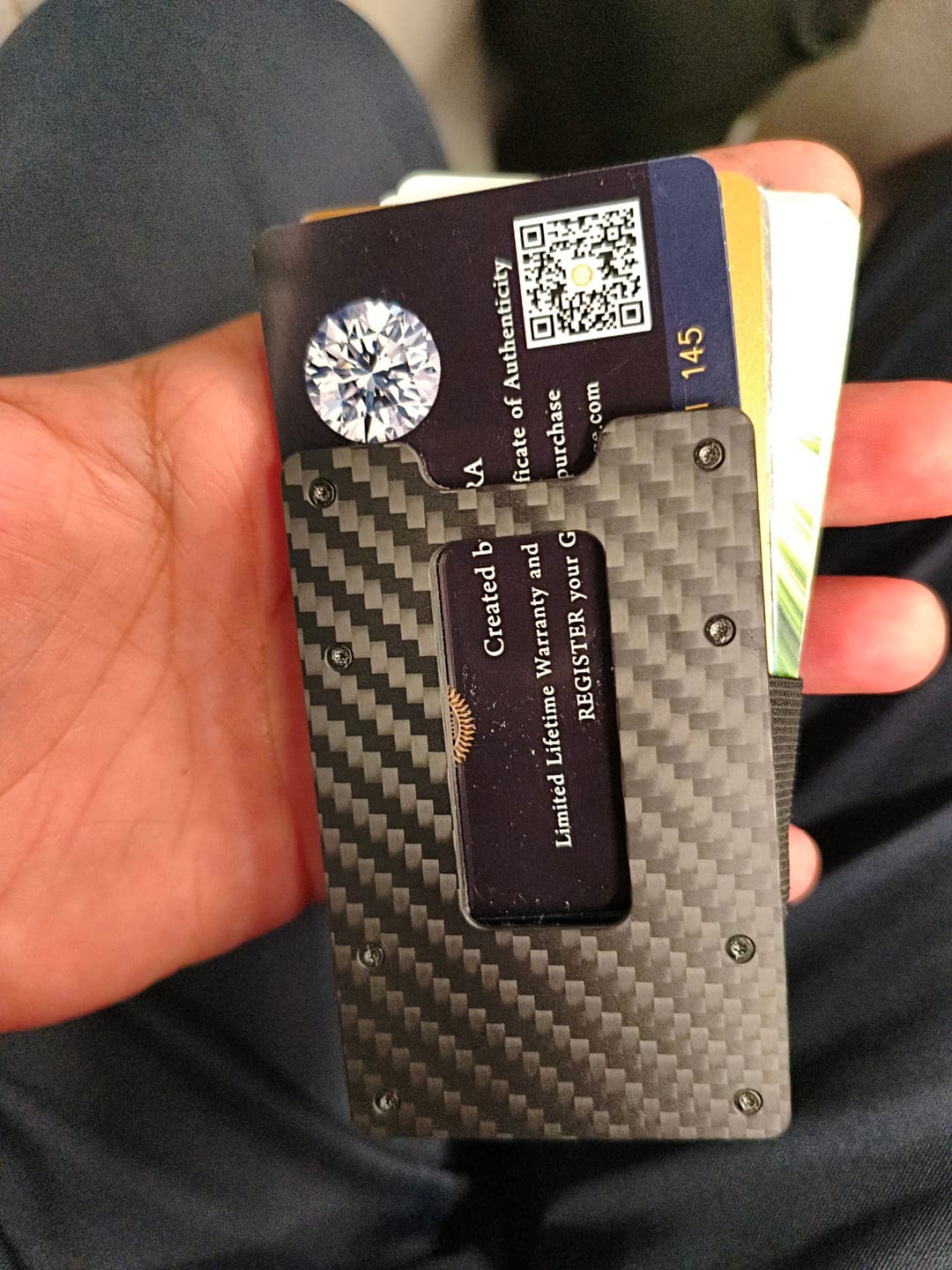 Customer photo review of NOT FLAW[LESS] Carbon Fiber Slim Wallet