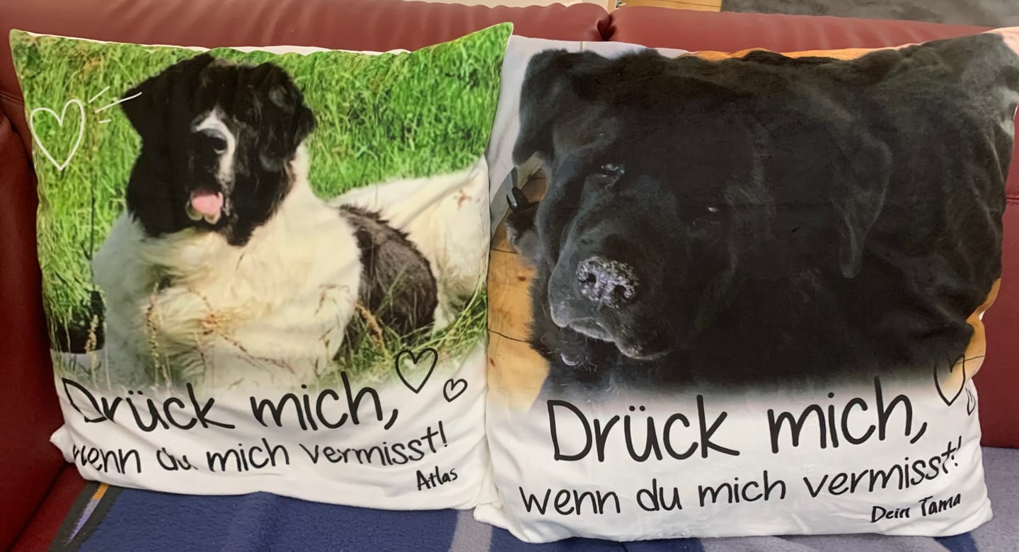 Customer photo review of Personalisiertes Kissen - Drück mich, wenn du mich vermisst