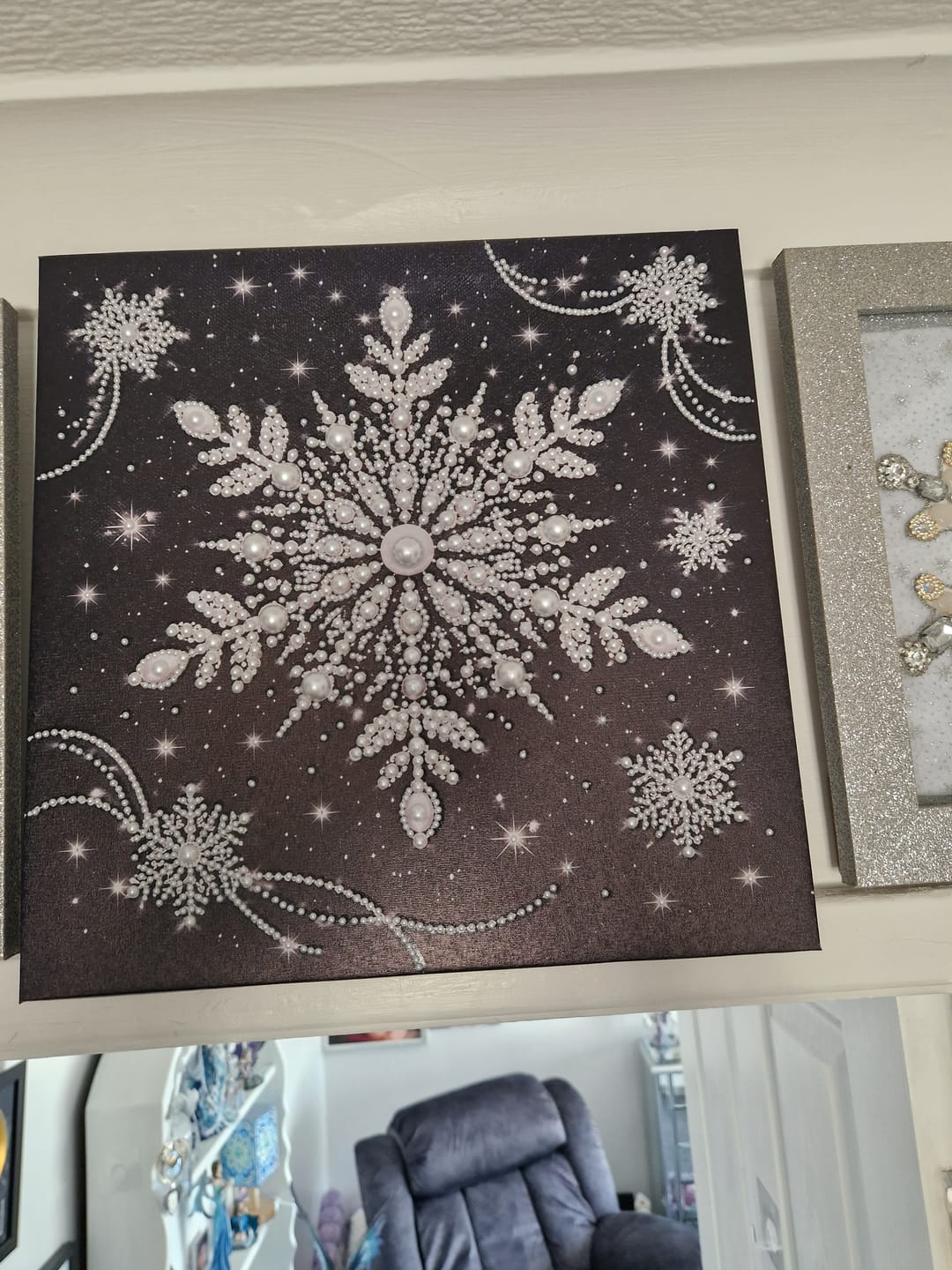 Customer photo review of Arctic Star Pearl Art Canvas Kit 35x35cm