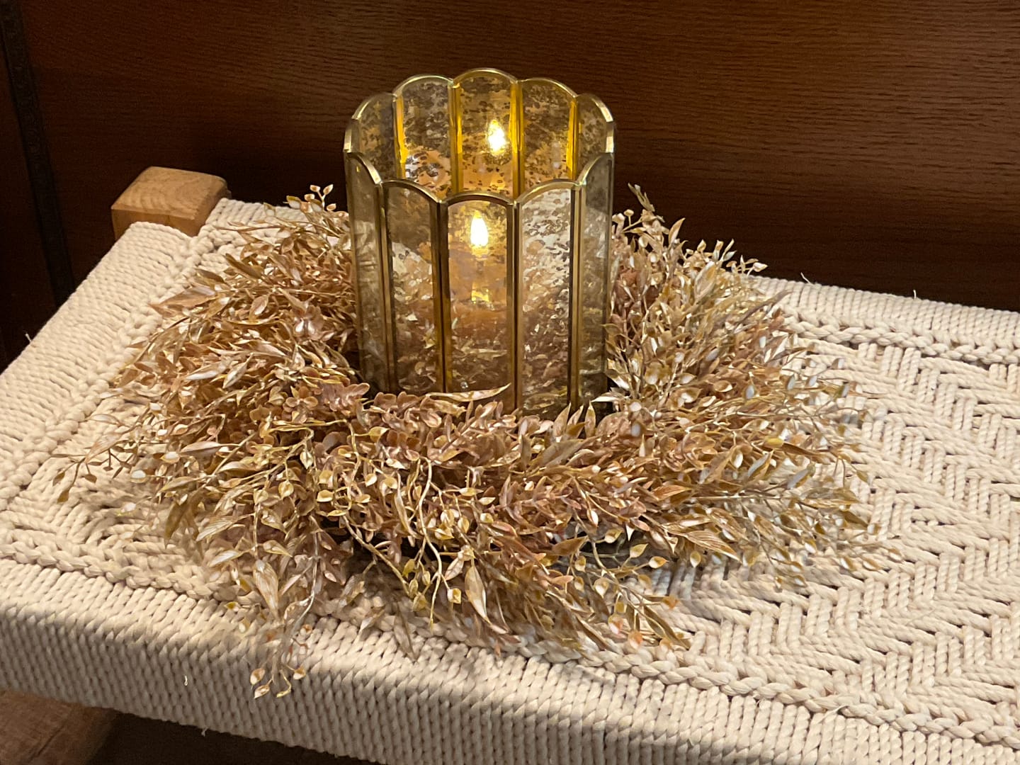 Customer photo review of Brass and Glass Candle Holder