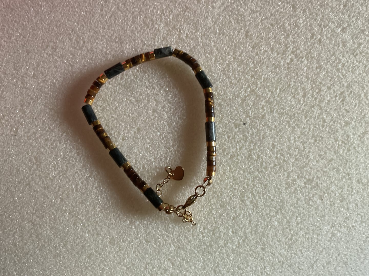 Customer photo review of Natural Tiger Eye & Green Agate Bracelet for Men – Genuine Gemstone Jewelry