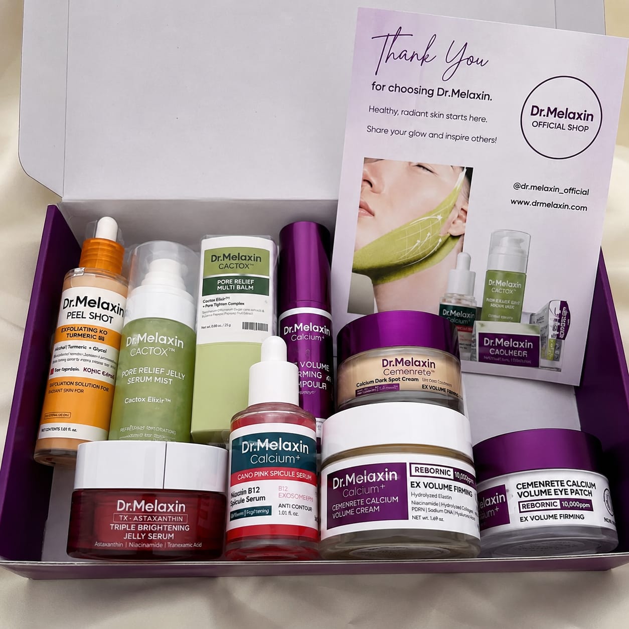 Customer photo review of Dr. Melaxin Glass Skin Routine Set Brighten, Smooth & Firm