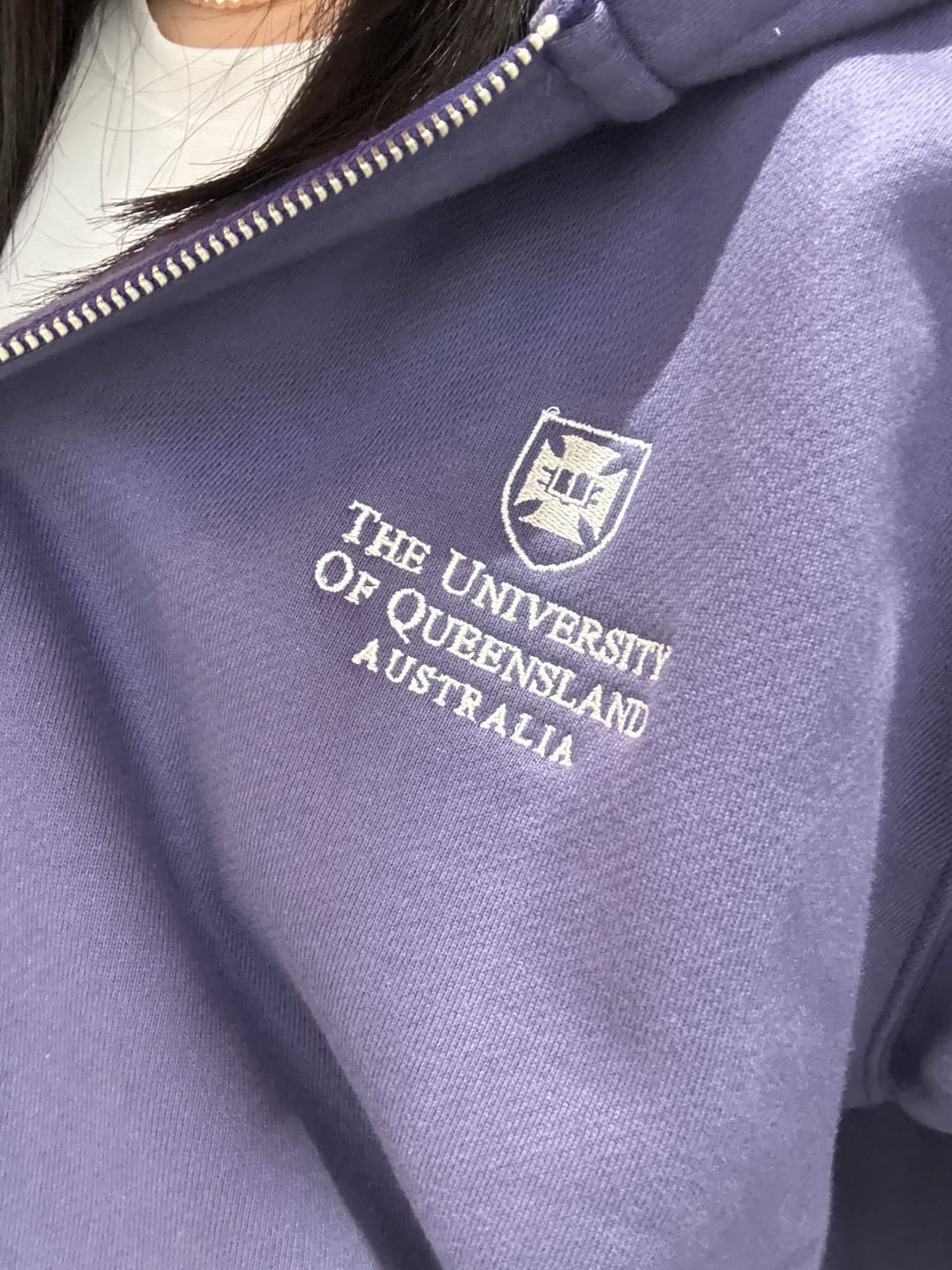 Customer photo review of UQ Shield Oversized Zip Through Hoodie - Purple