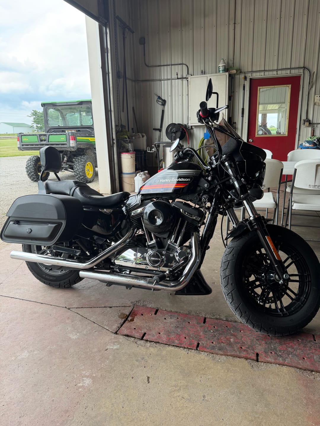 Customer photo review of Viking Darkin Motorcycle Fairing for Harley Sportster Forty Eight Gloss Black