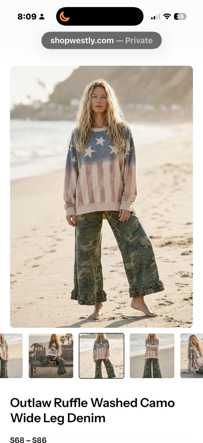 Customer photo review of Pacific Standard American Flag Washed Terry Pullover