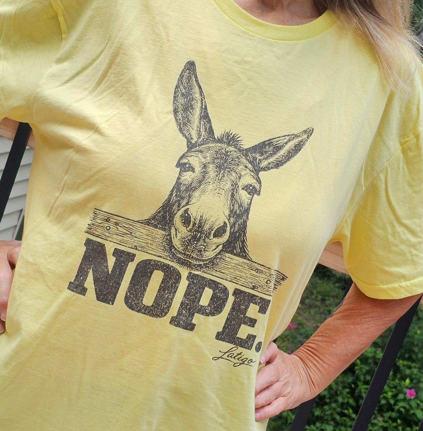Customer photo review of Nope Tee