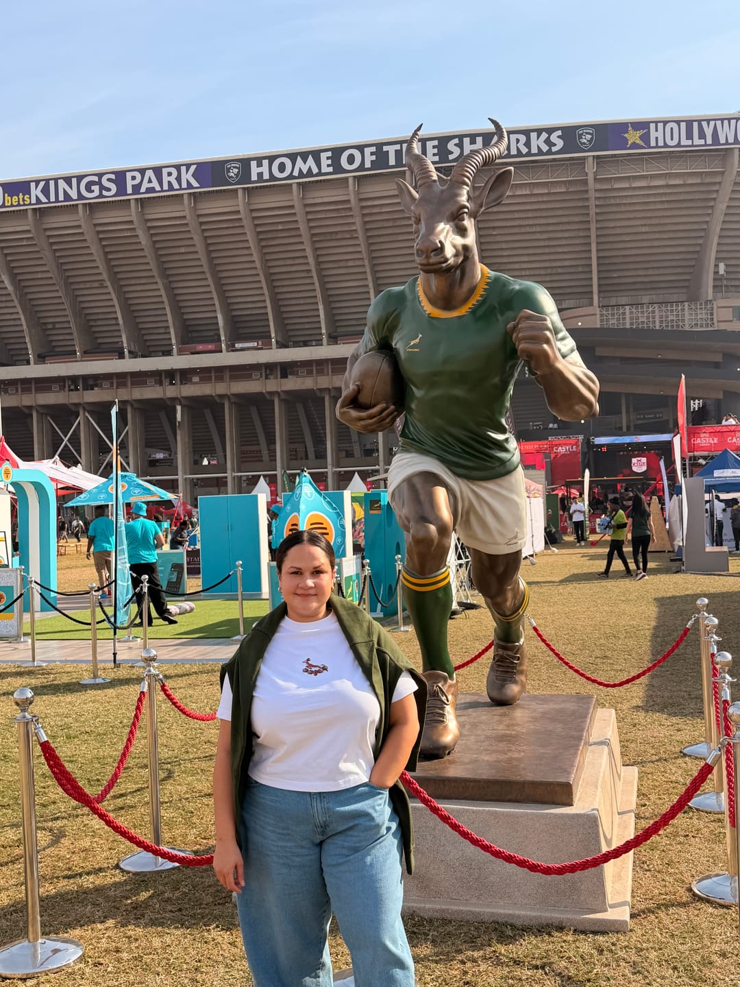 Customer photo review of Springboks 95 Ladies Crop Boxy Crew Tee-White