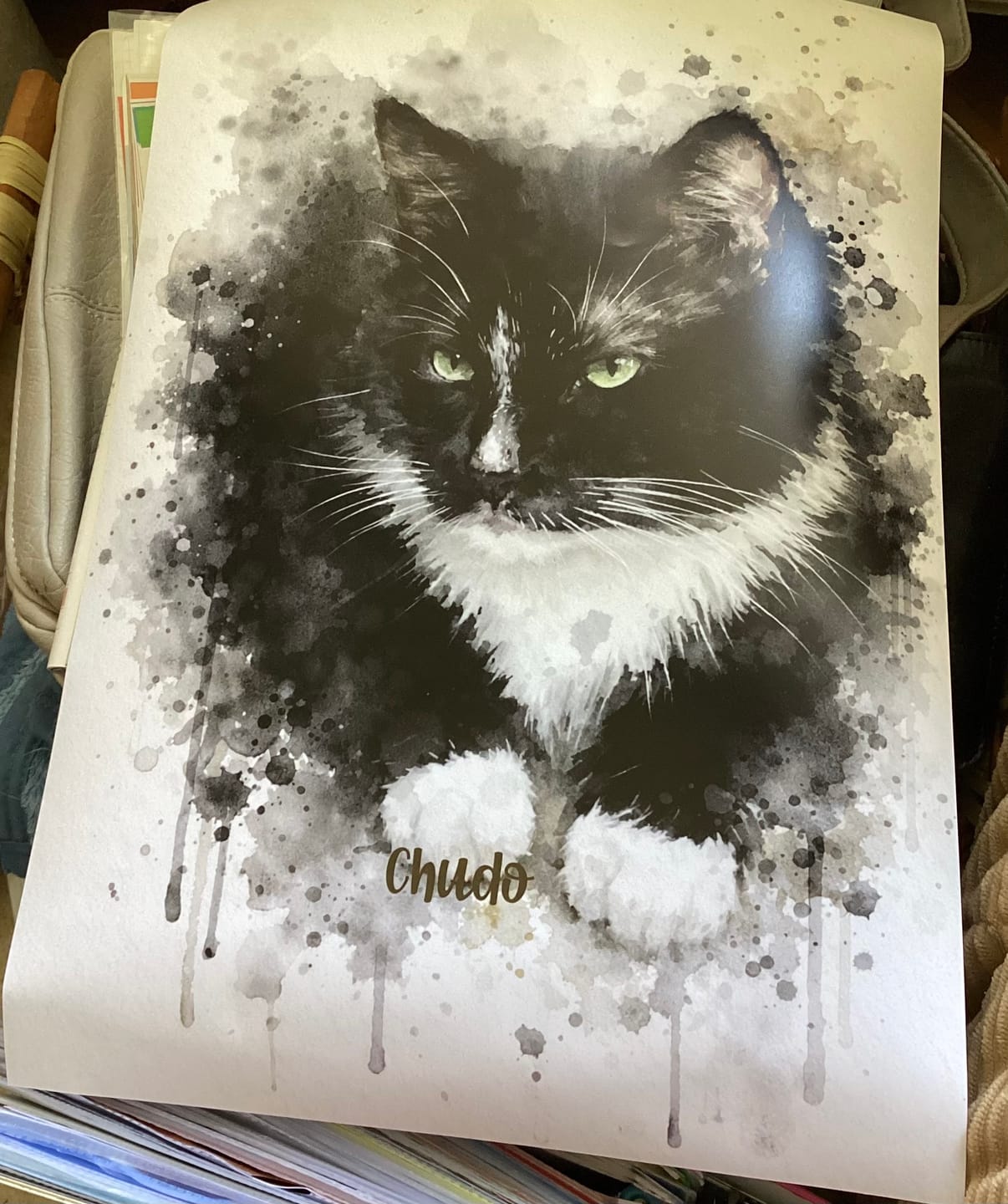 Customer photo review of Realistisch Aquarelportret - Gepersonaliseerde Poster