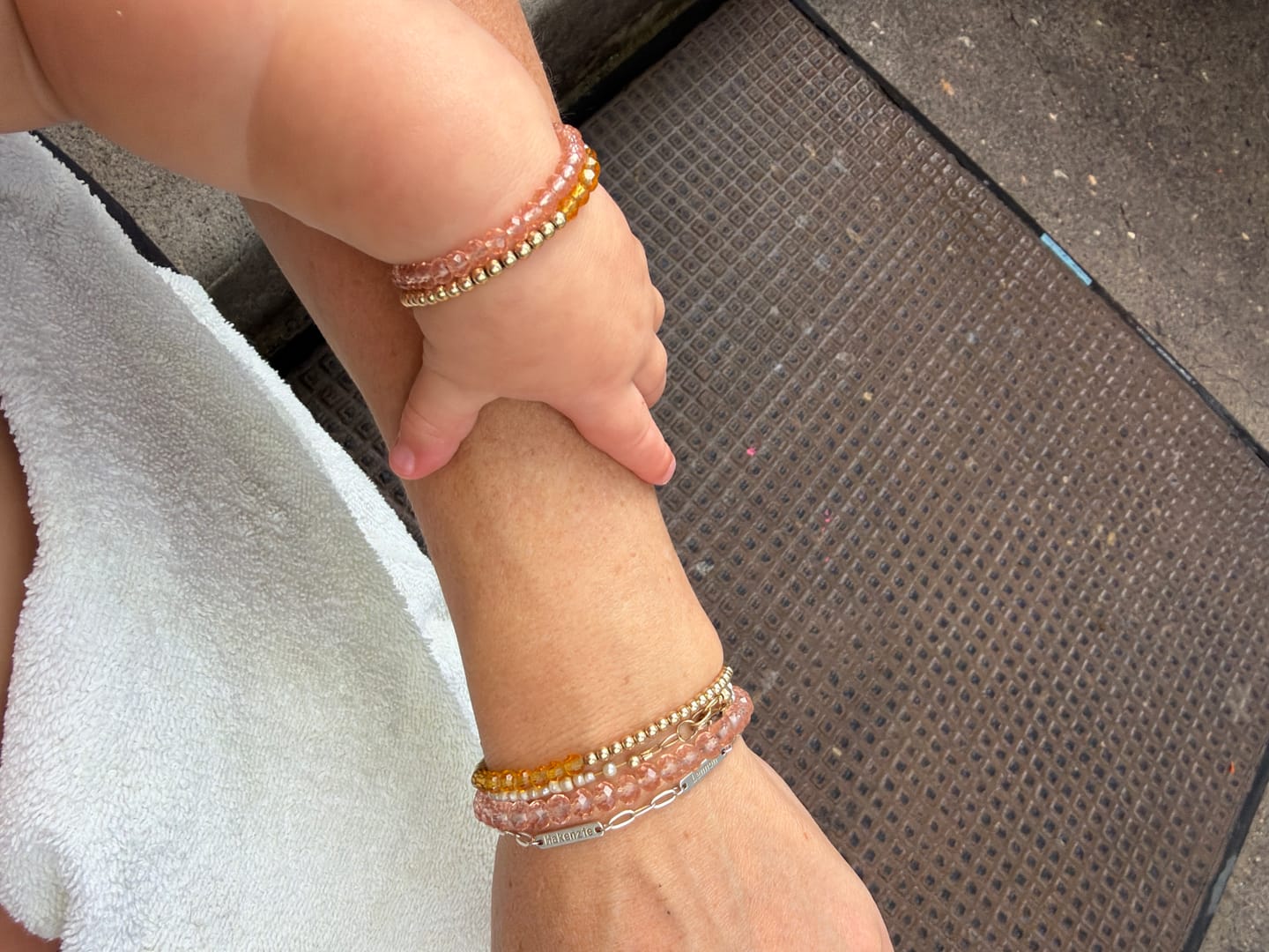 Customer photo review of November Birthstone Mom + Mini Bracelet Set (3MM + 4MM Beads)