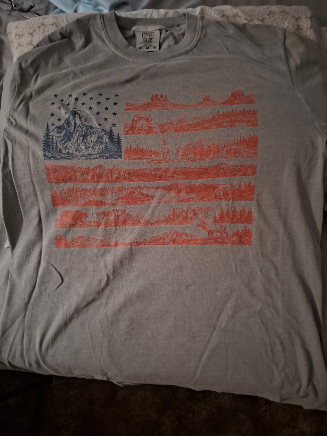 Customer photo review of Parks and Stripes T-Shirt