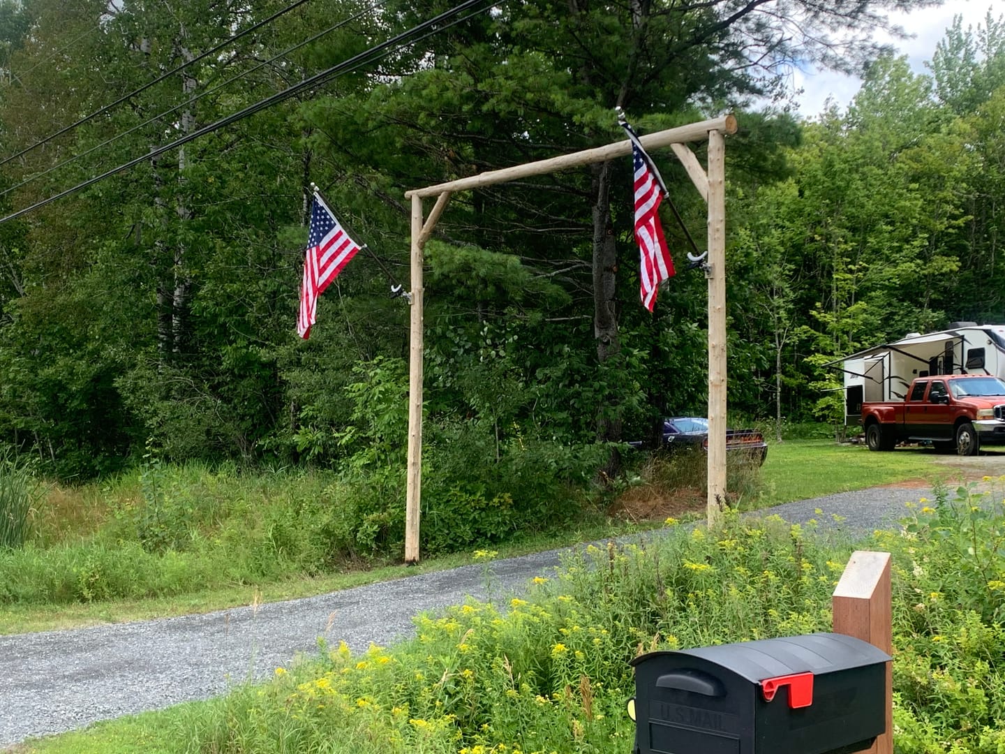 Customer photo review of NEW! Prestige House Flag Pole - A Complete Wall-Mounted Kit