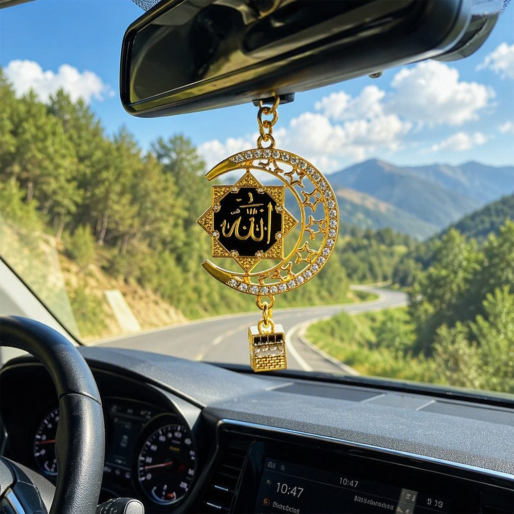 Customer photo review of HilalHaven Crescent Sanctuary Allah Crescent & Sta Car Pendant