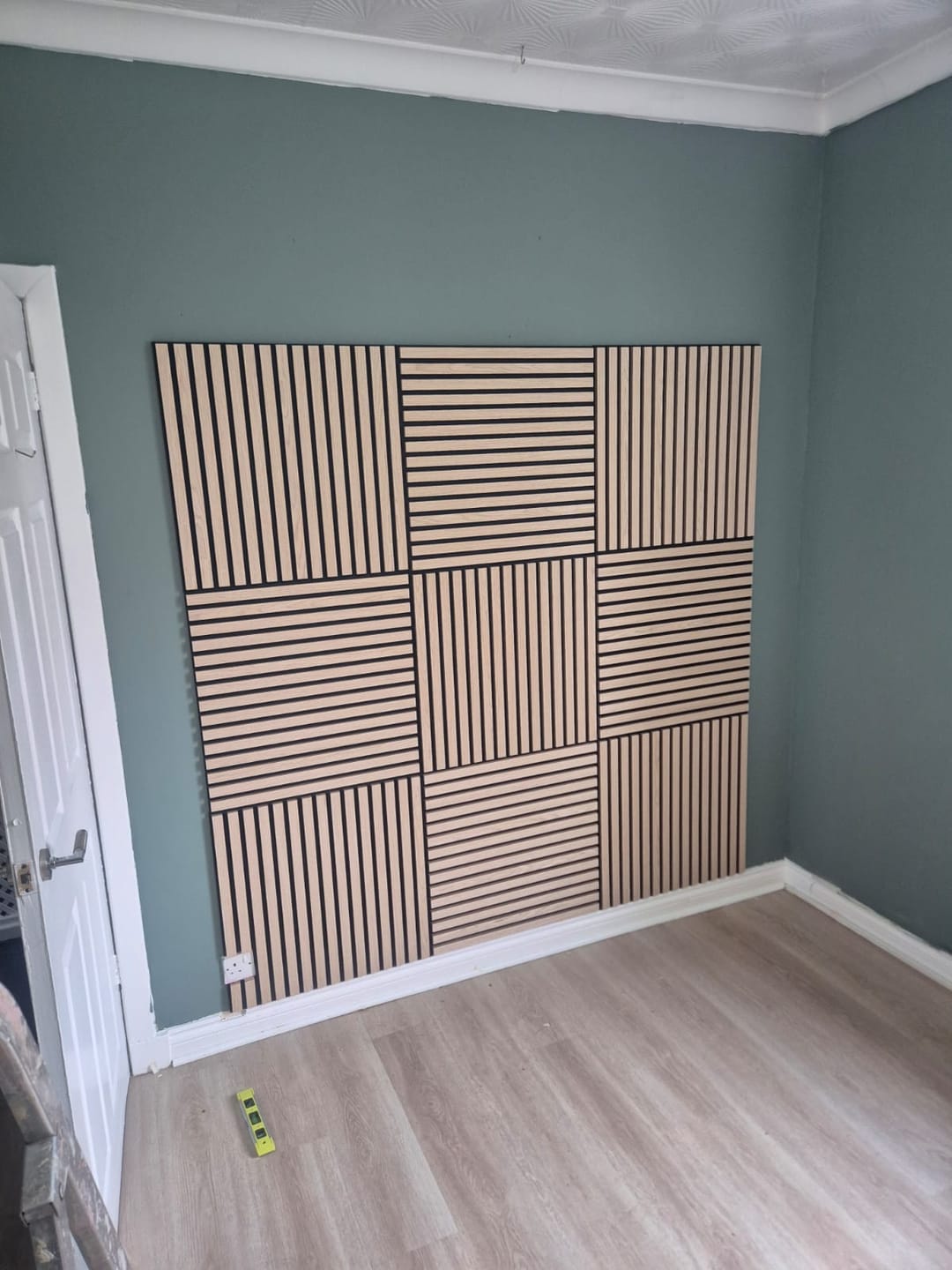Customer photo review of SlatWall Acoustic Mini Natural Oak Slatted Wall Panel