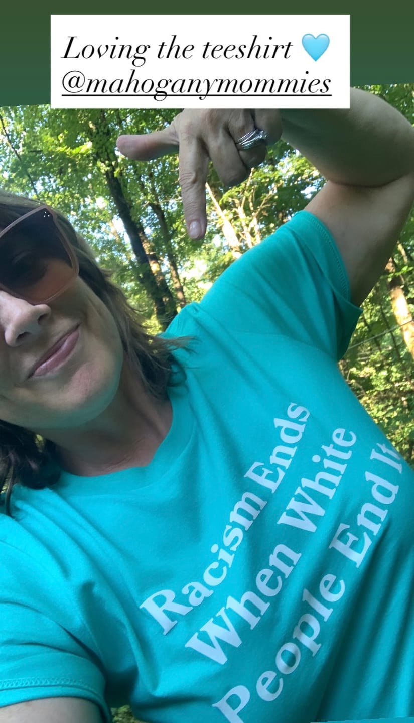 Customer photo review of Racism Ends Unisex T-Shirt