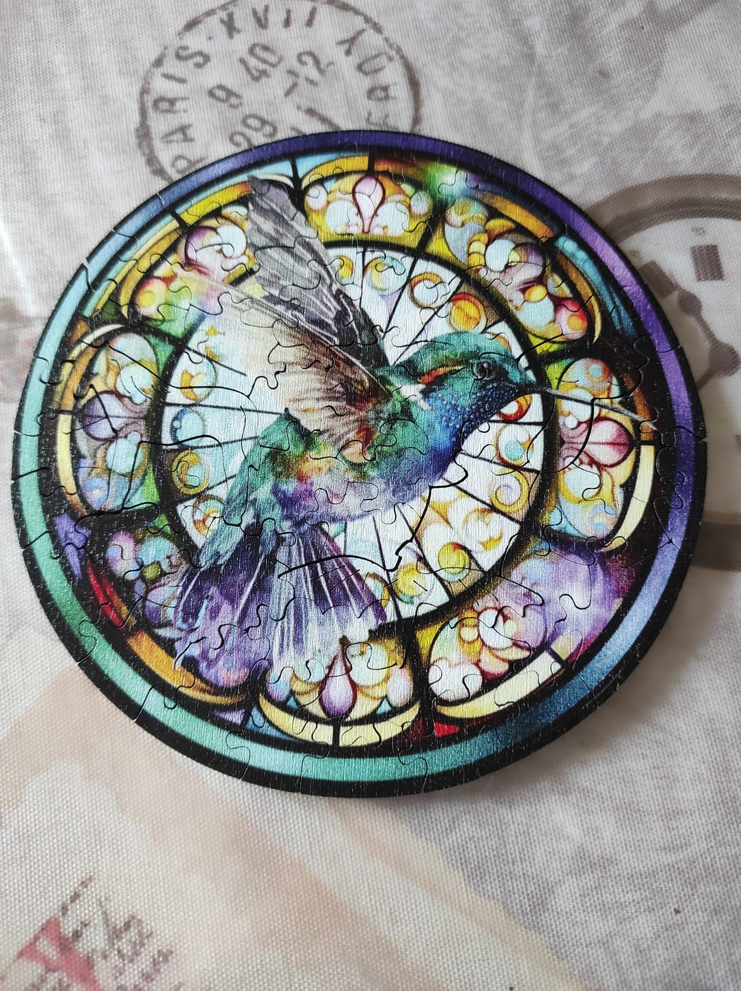 Customer photo review of Puzzle 2D en Bois - Colibri Pastel