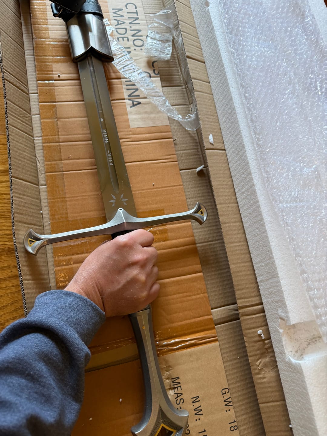 Customer photo review of Andúril Sword - The Lord of the Rings