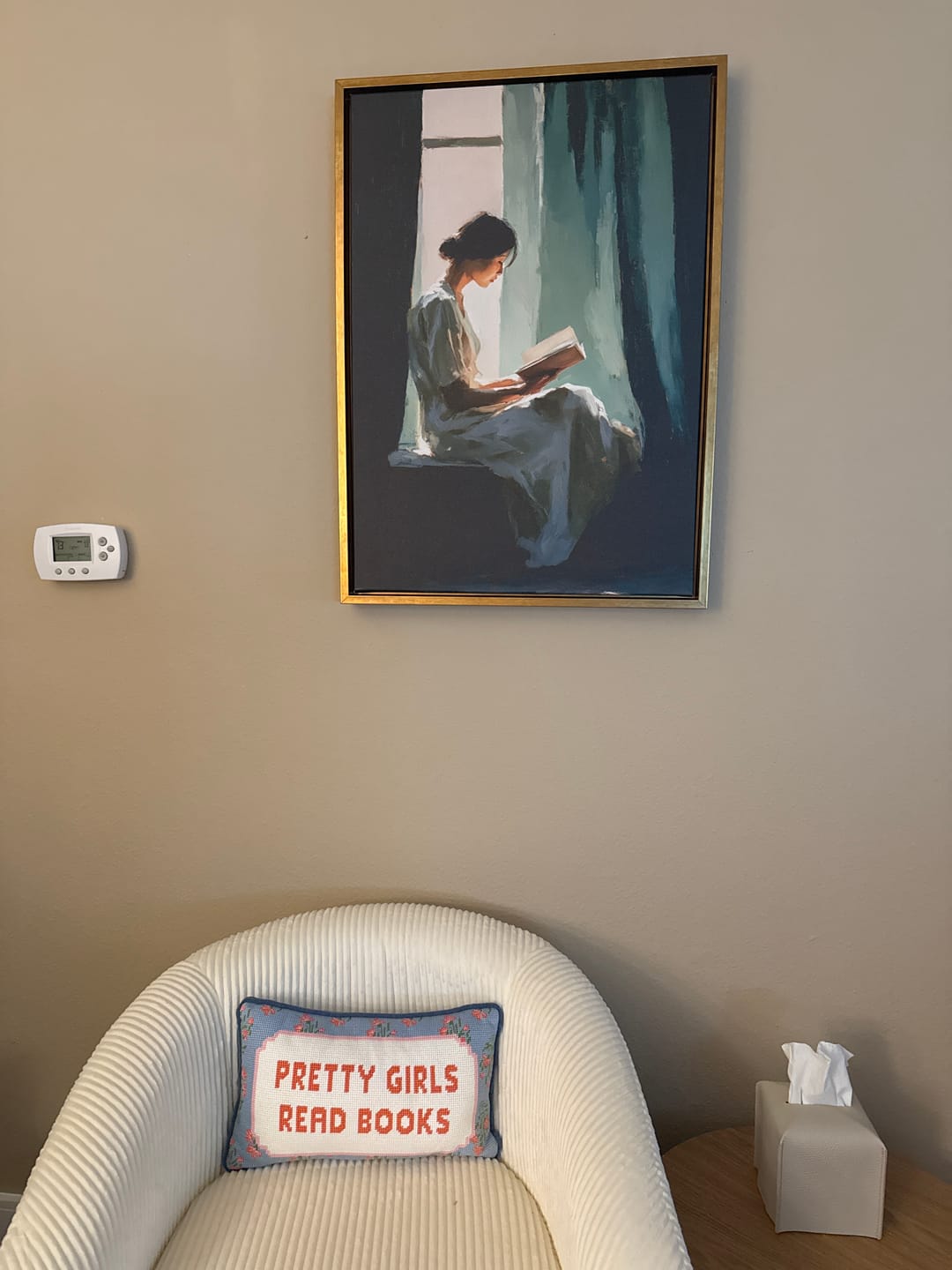 Customer photo review of Curtain and Book Print