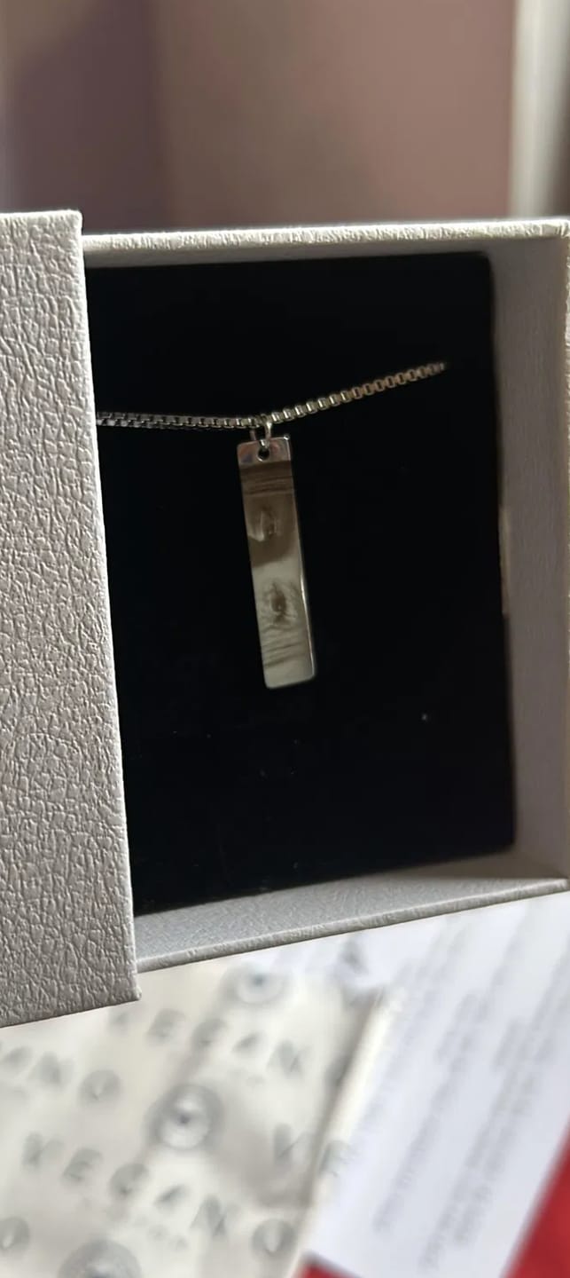Customer photo review of Custom Eyes Necklace