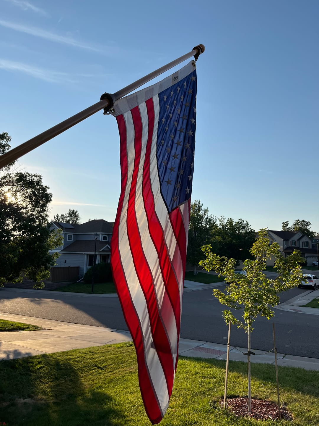 Customer photo review of Non-Tangle Flagpole Spinners