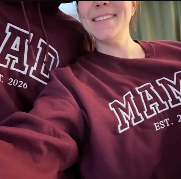 Customer photo review of Custom Embroidered Comfort Colors Grandma and Grandpa Sweatshirt, Gift for Grandma/Grandpa