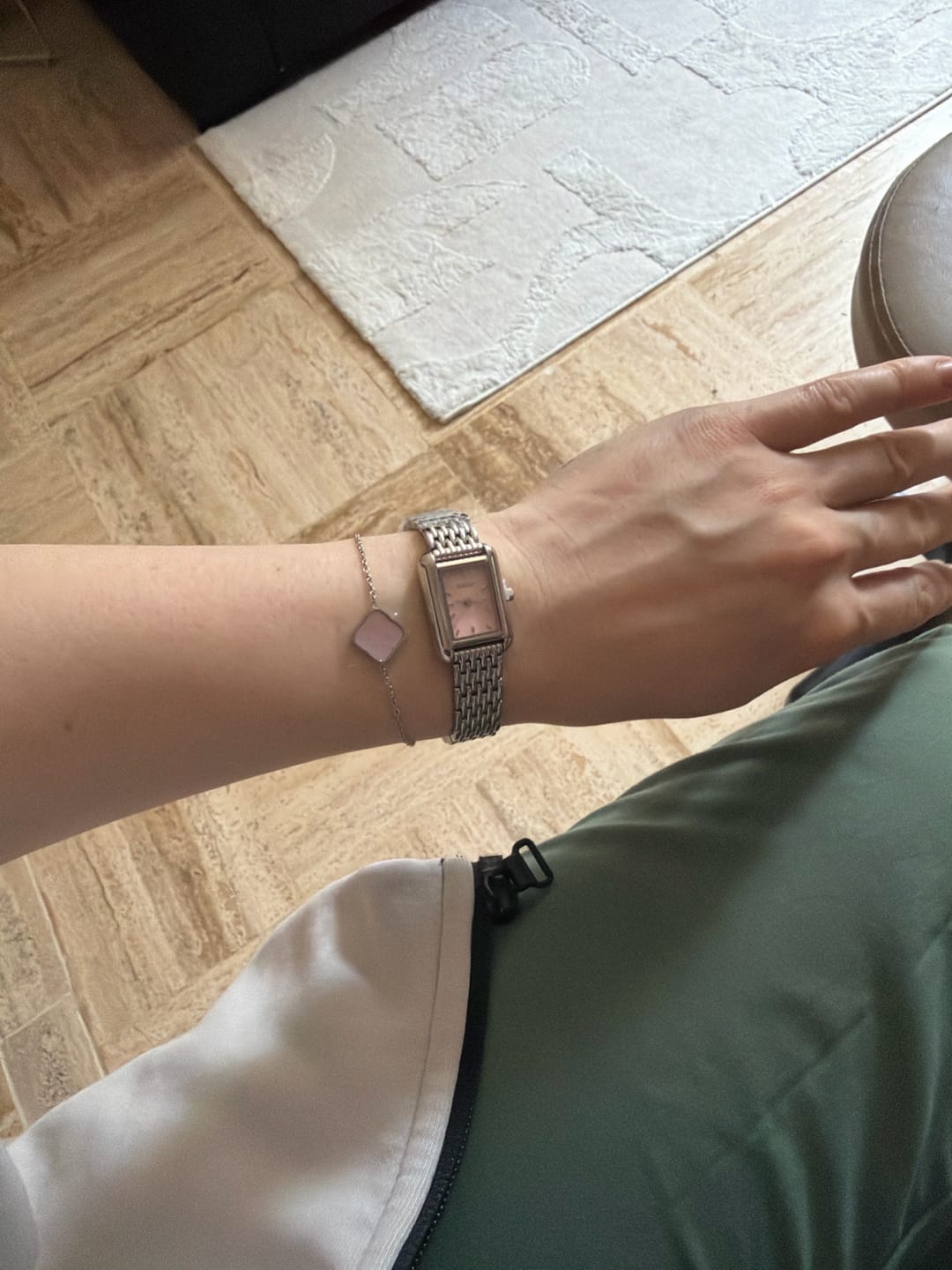 Customer photo review of Flora Silver Pink Bracelet
