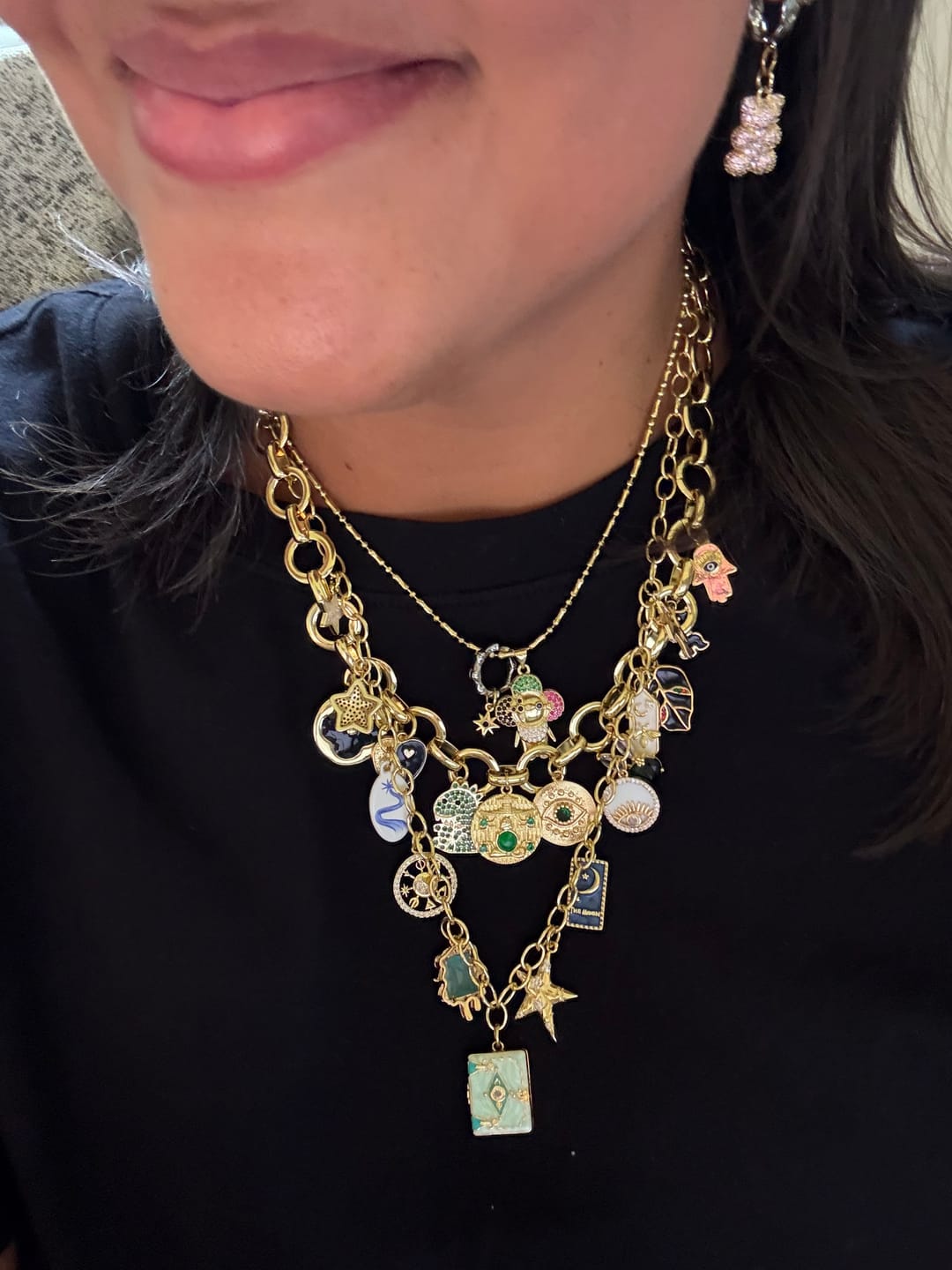 Customer photo review of 9 Charm Necklace Bundle- (Chain + 9 Charms) Pick Your Charms TT LIVE