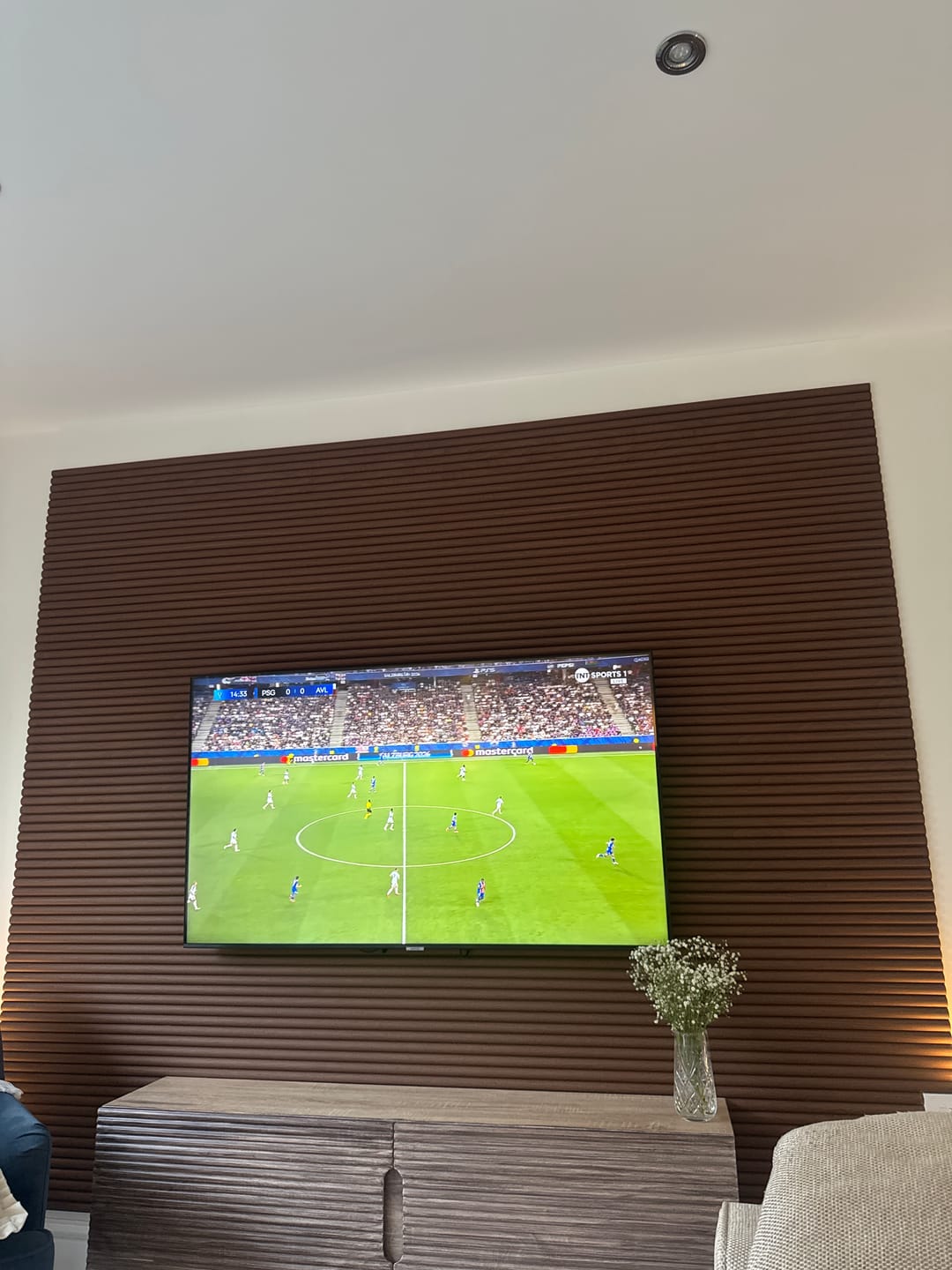 Customer photo review of Arborelle Flex Deep Walnut Flexible Reeded Wood Effect Panel