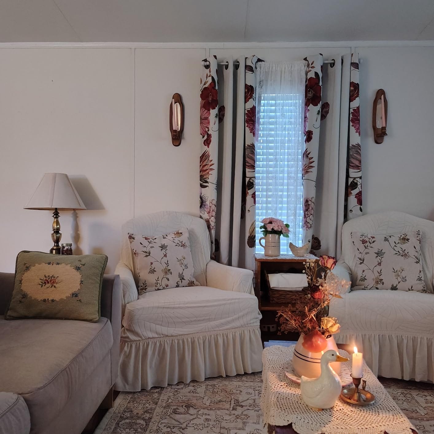 Customer photo review of Hannah Floral Blackout Curtains (2 Panels)