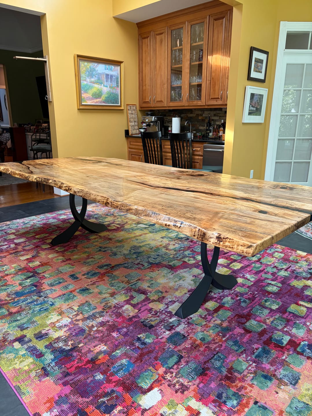 Customer photo review of 418 Curva 28" H Dining Table Curved Legs for Live Edge Wooden Slap