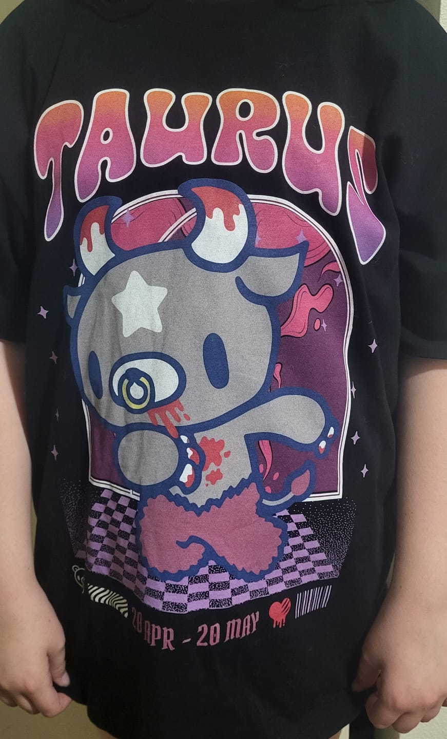 Customer photo review of Gloomy Bear Zodiac Taurus Tee