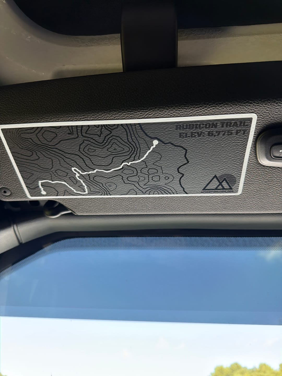 Customer photo review of Sun Visor Decal Set – Covers OEM Warning Labels | Driver + Passenger Pair