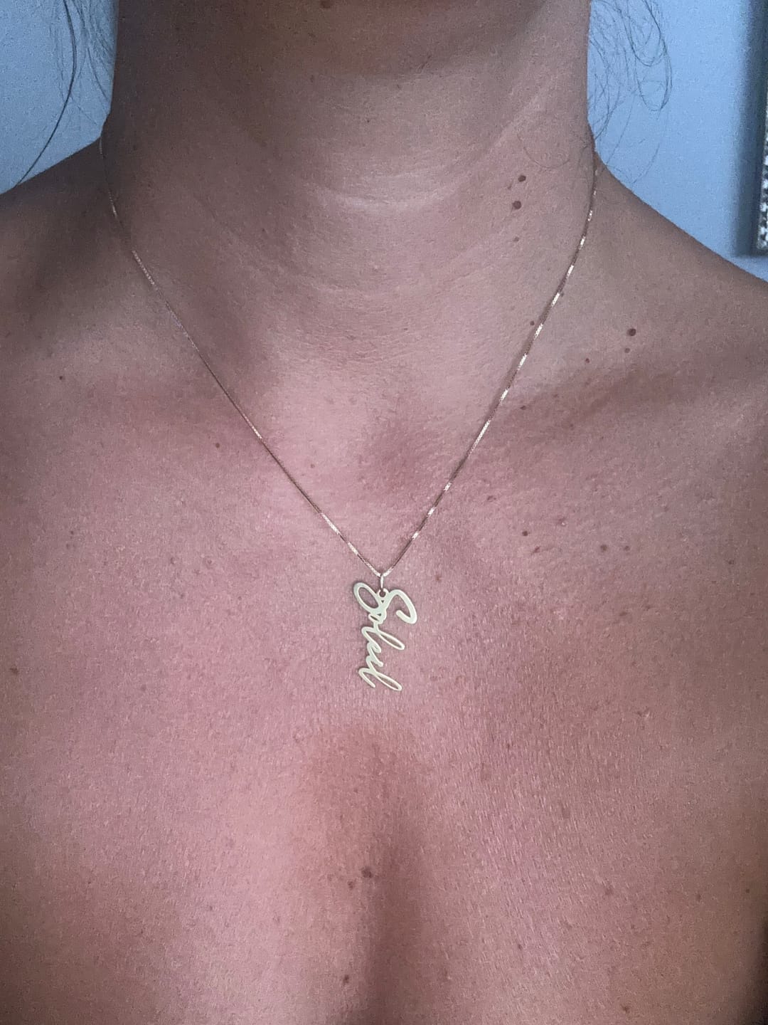 Customer photo review of Collana Nome Firma Pendente