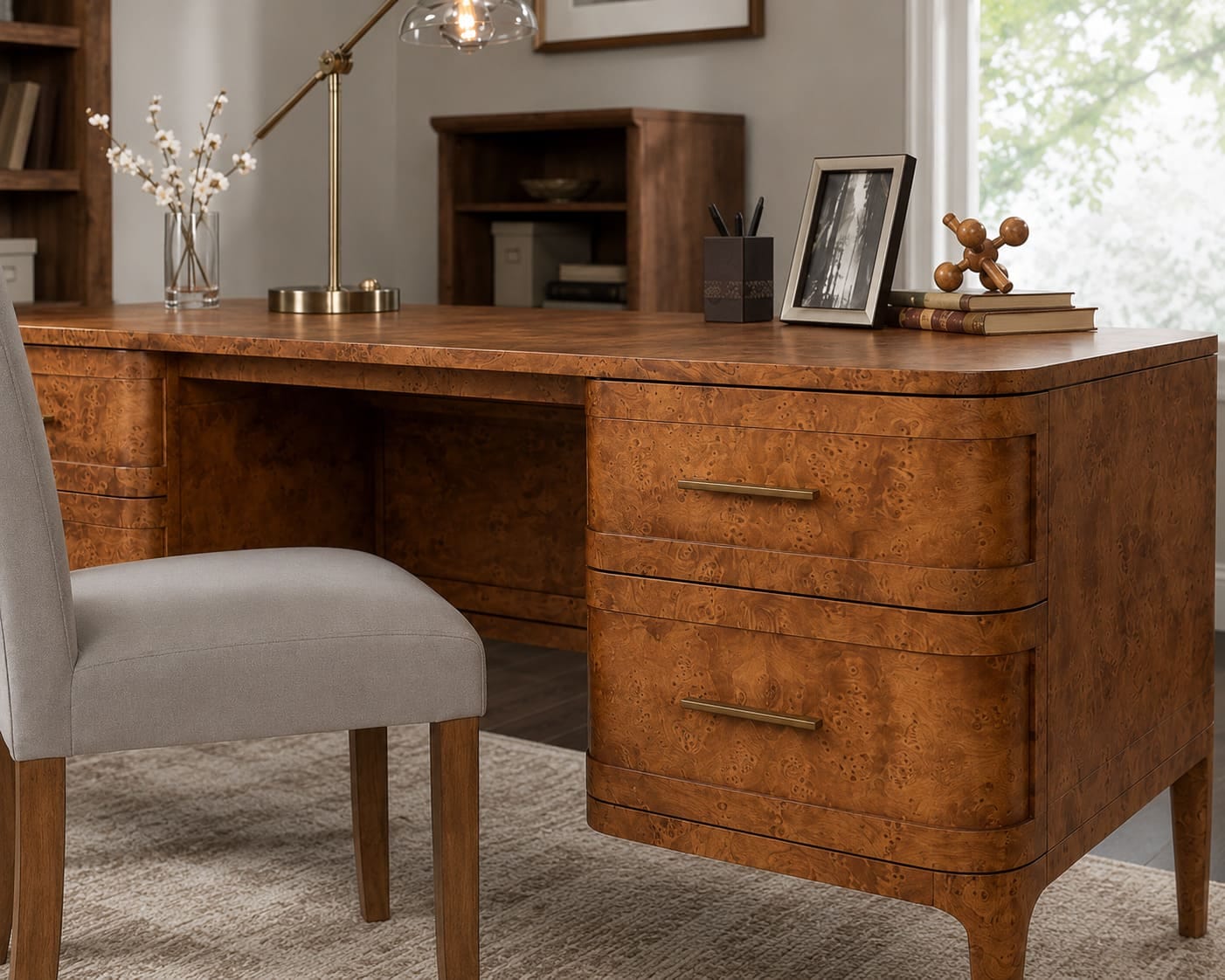 Customer photo review of Montclair Burlen Executive Desk