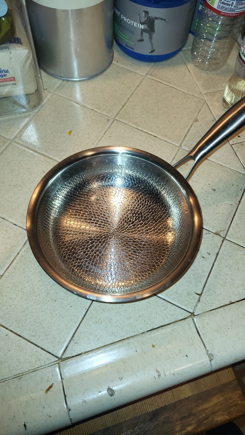 Customer photo review of Hand-Hammered Titanium Pan