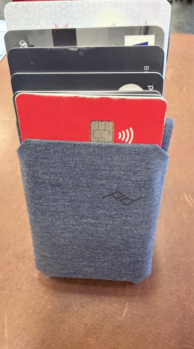 Customer photo review of Mobile Wallet Stand | Midnight