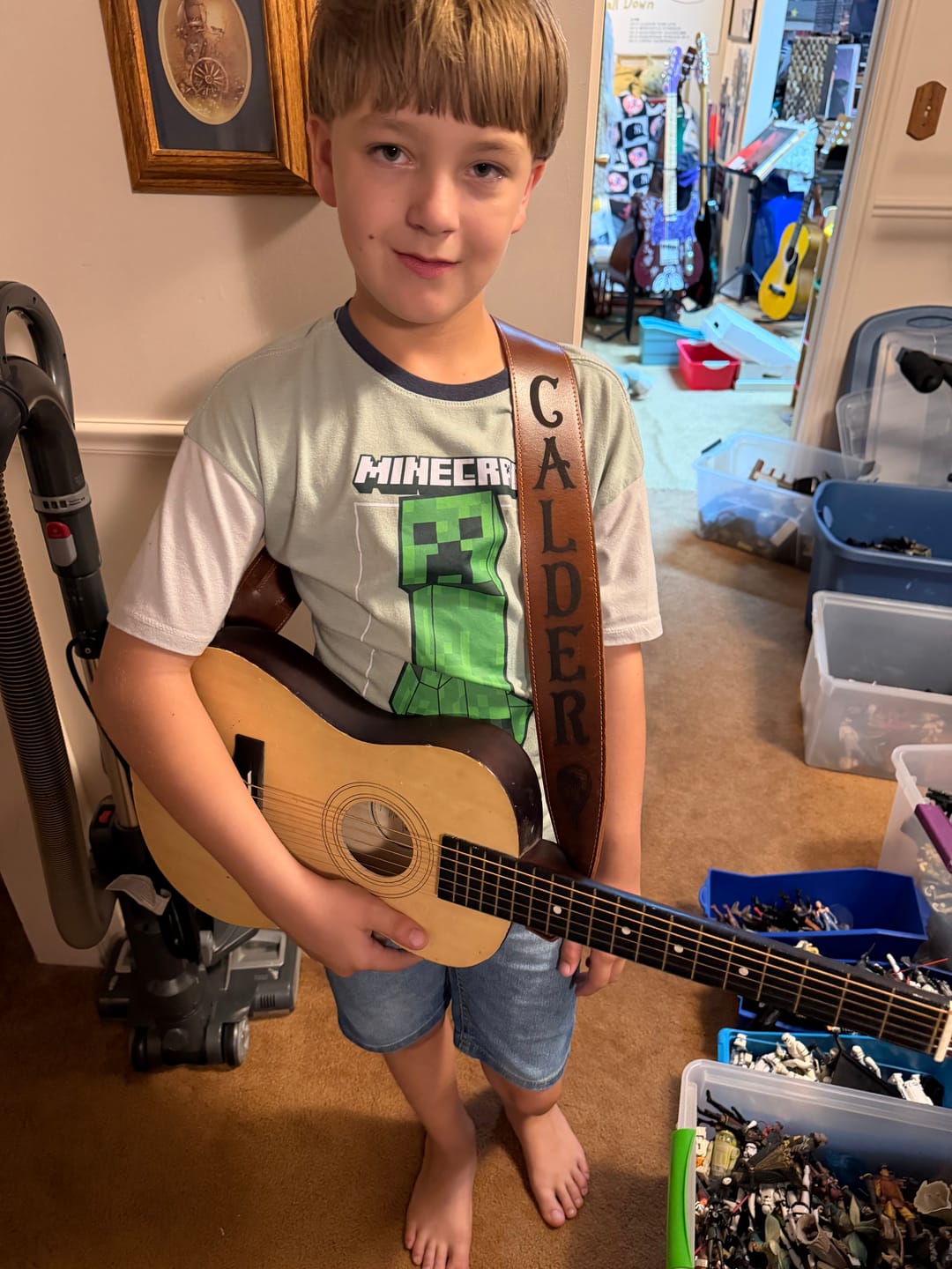 Customer photo review of Leather Guitar Strap Custom