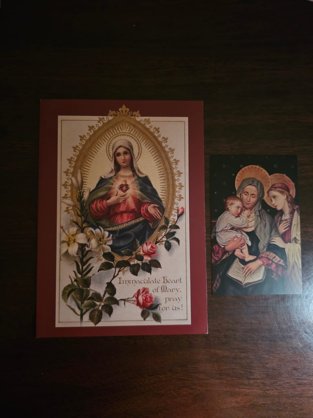 Customer photo review of St Anne, Grandmother of the Church – Intercession Prayer – Restored Vintage Holy Card – pack of 10/100/1000