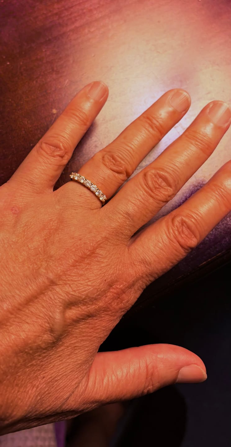 Customer photo review of 3mm Moissanite Half Eternity Ring