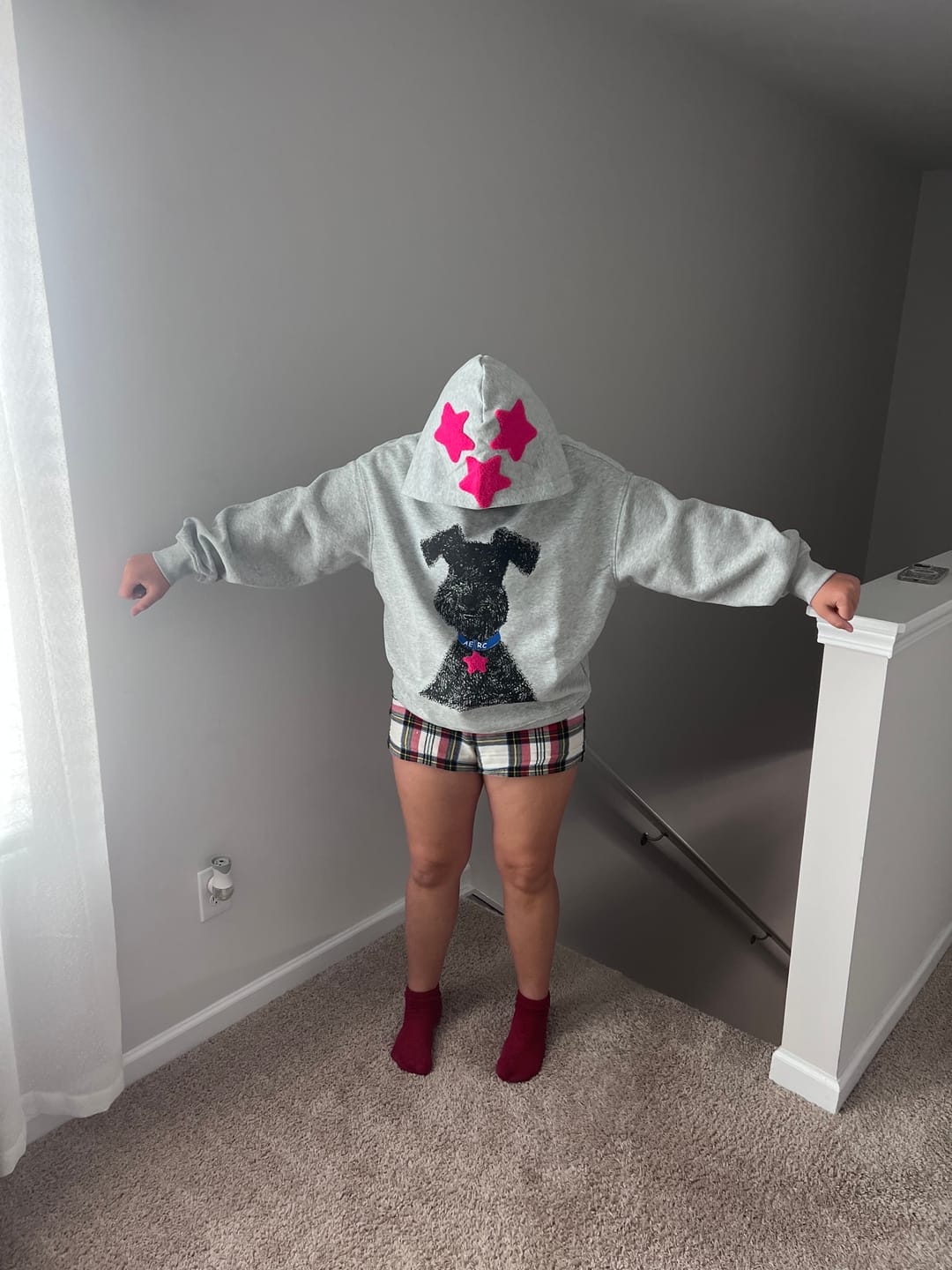 Customer photo review of Aelfric Eden Oversized Graffiti Dog Graphic Hoodie