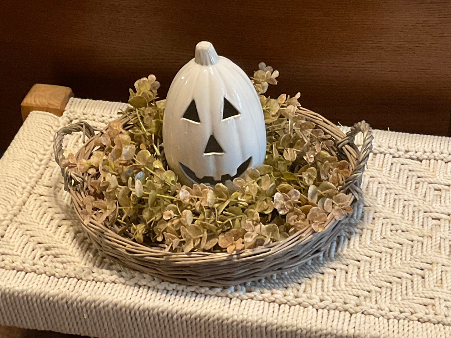 Customer photo review of White Ceramic Jack-O-Lantern | Tall