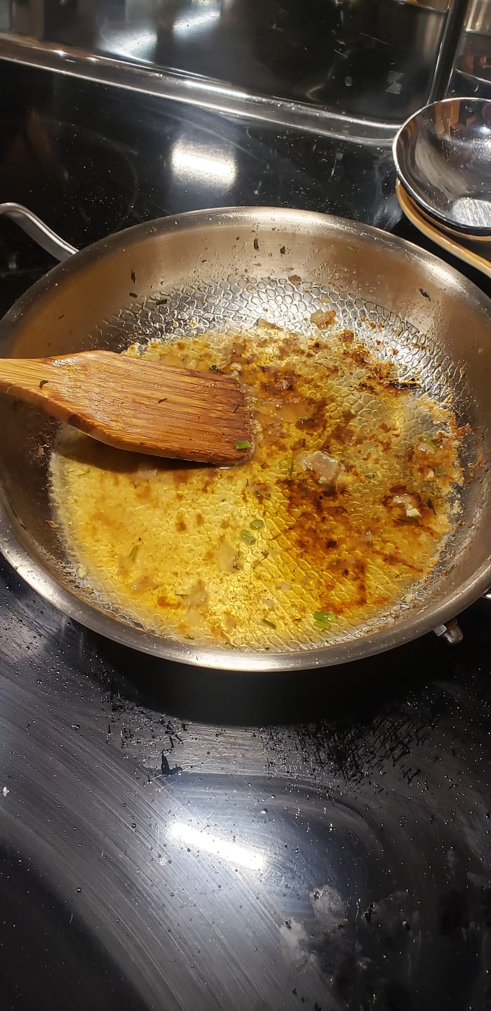 Customer photo review of Hand-Hammered Titanium Pan with Two Handles