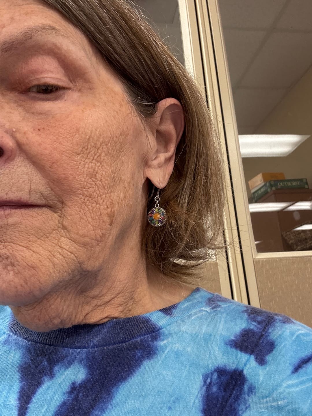 Customer photo review of Dainty Flower Drop Dangles Hypoallergenic Earrings for Sensitive Ears with Plastic Posts