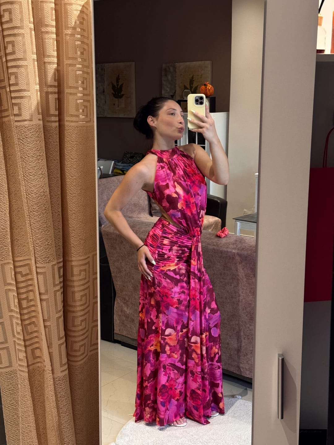 Customer photo review of Μάξι Floral Φόρεμα με Σούρα Εξώπλατο