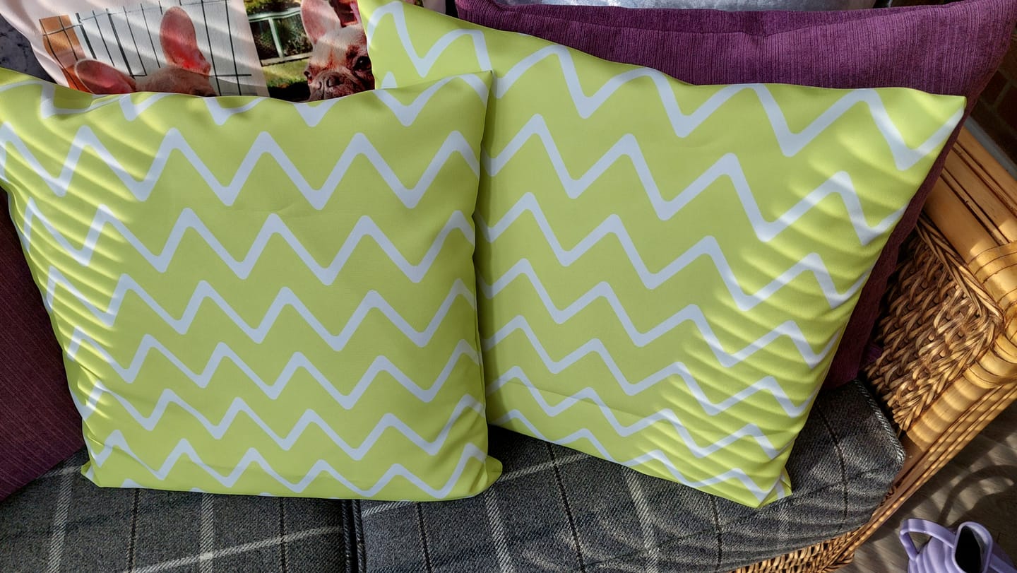 Customer photo review of Chevron Print Water Resistant Fabric