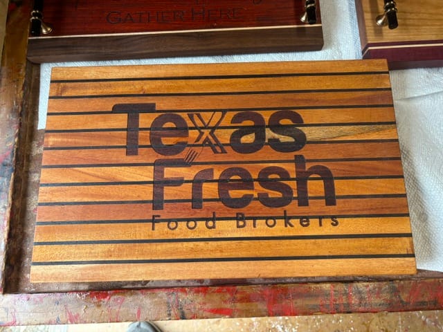 Customer photo review of Combo of 24 , DIY Cutting Board Kit | Mahogany (3/4" x 2" x 18"), East Indian Rosewood (1/8" x 2" x 18")