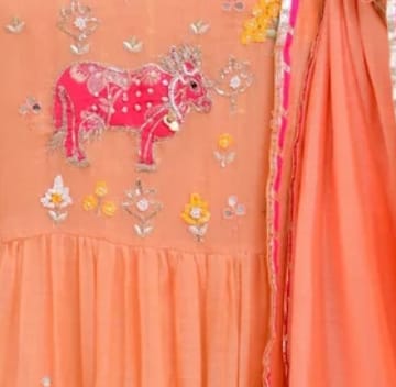 Customer photo review of Peach Georgette Kurta Set
