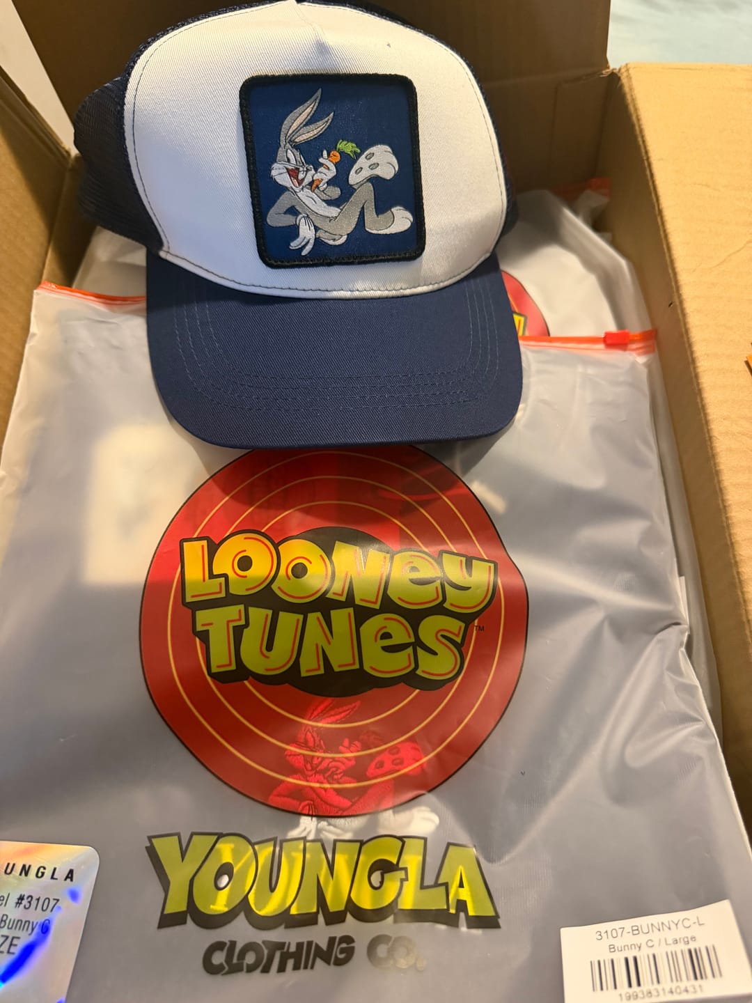 Customer photo review of 9135 - Looney Tunes Patch Trucker Hats