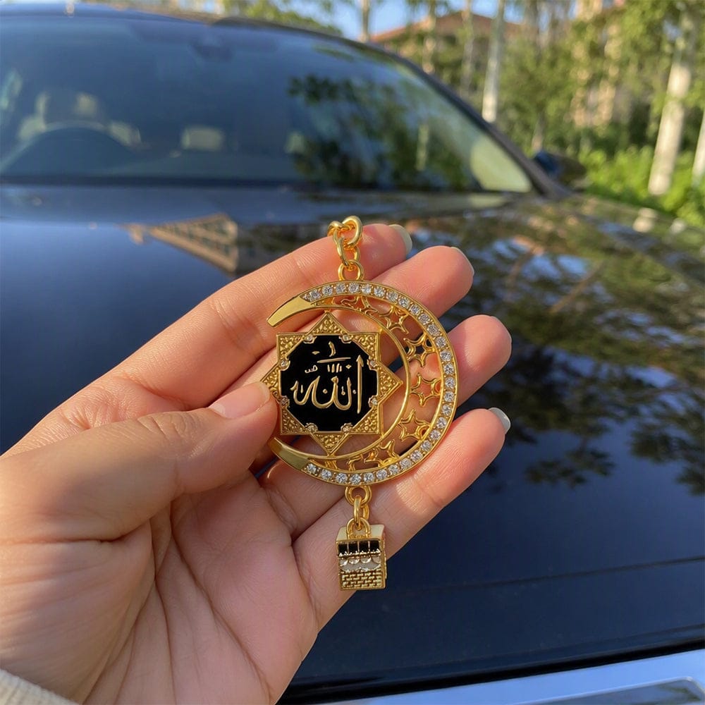 Customer photo review of HilalHaven Crescent Sanctuary Allah Crescent & Sta Car Pendant