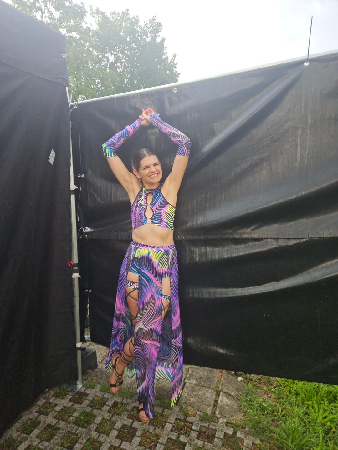 Customer photo review of Trippy Sound Wave Maxi Skirt Set